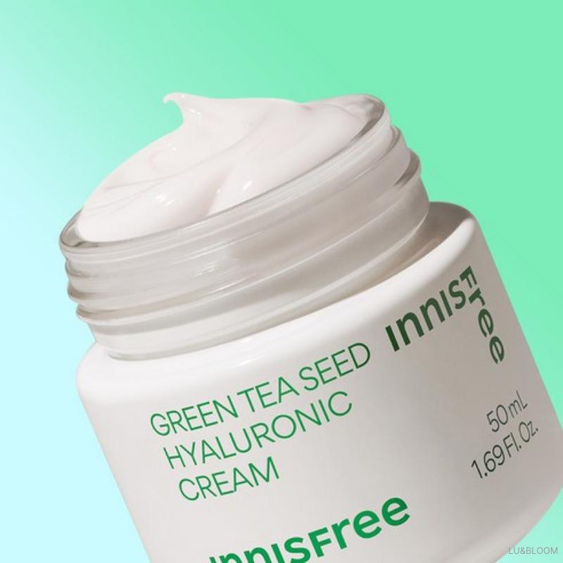 Innisfree Green Tea Seed Hyaluronic Serum 50ml + Cream 50ml Set (+Free gift)