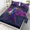The Four-Piece Set Of Purple Dragon'S Peak, A Majestic Spreading-Winged Dragon, Suitable For The Bedroom (Festival, Traditional)