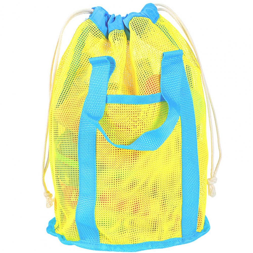 Portable Beach Bag Hollow Mesh Quick Dry Beach Tote Foldable Mesh Swimming Bag For Children Beach Toy Baskets Storage Bag