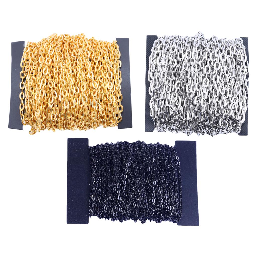 1 rolă de lanțuri de cruce de fier pentru lanțuri de cabluri pentru confecții de bijuterii DIY aurii