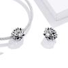 Fashion Sterling Silver Jewelry Charms For Bracelet Fine Jewelry Making Zirconia Vintage Blooming Lotus Rose Pendant Charm Beads