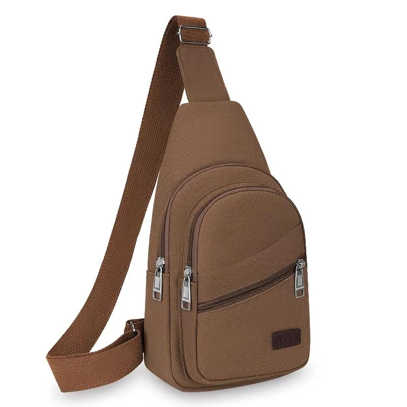 Men's Canvas Crossbody Bag Wear-Resistant Outdoor Fashion Sports Bags for Man Black Male Casual Shoulder Bag Travel Satchel