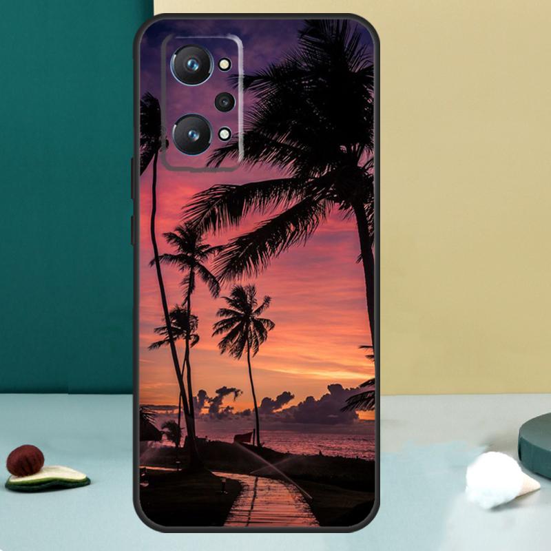 sunset palm trees For Realme 13 12 10 11 14 Pro Plus GT 6 5 6T GT7 Pro C55 C53 C51 C21Y C25S C75 C67 C61 Case