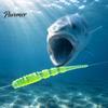 Flexible Soft Lures 50Pcs Bionic Worm Bait, 40MM/0.37g 50MM/0.45g Artificial Lure with Needle Realistic Baits Tail, Swim for Freshwater Saltwater