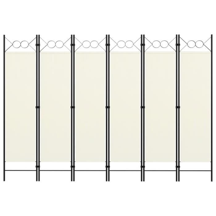VidaXL Cloison de séparation 6 panneaux Blanc crème 240x180 cm