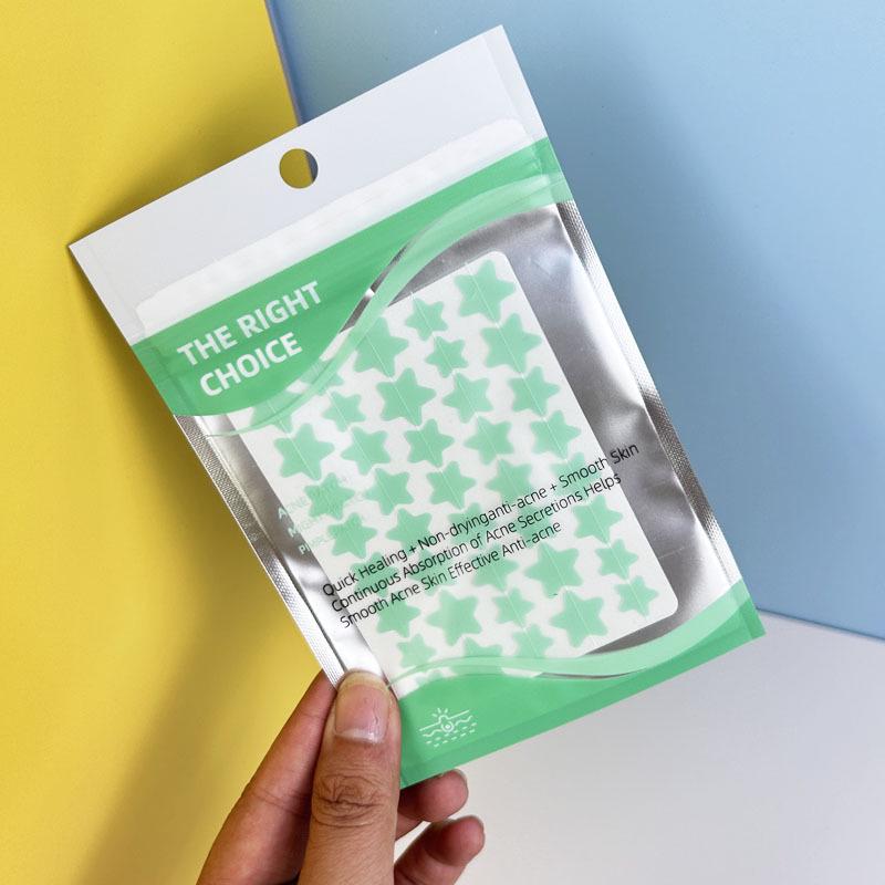 Star Pattern Hydrocolloid Acne Patches - Effective Healing and Casual Colored Design