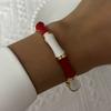 Retro New Trend Enamel Dropped Glaze Flower Texture Bracelet for Women Unique Design Evil Eye Floral Zircon Bangle Party Jewelry