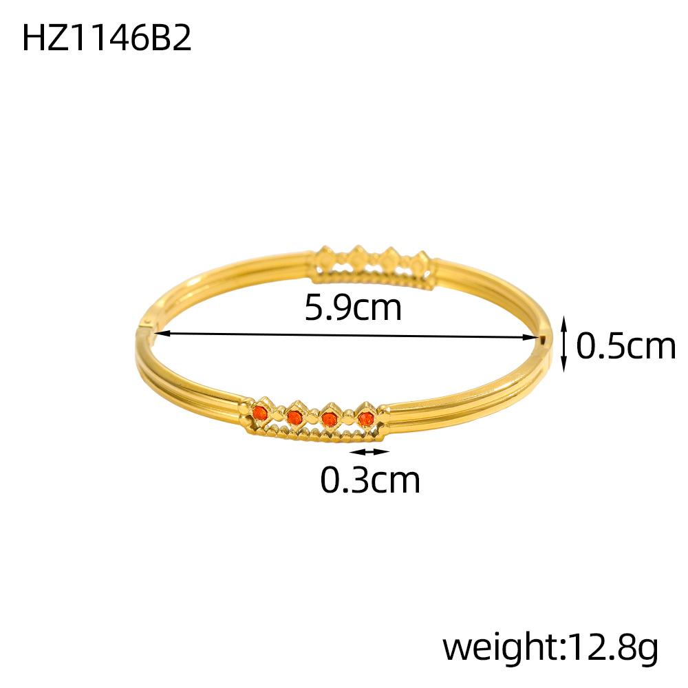 

CARLIDANA Trendy Ins Style Multicolor Zircon Bracelet Waterproof Gold Plated Stainless Steel Bangles Jewelry Gift for Party