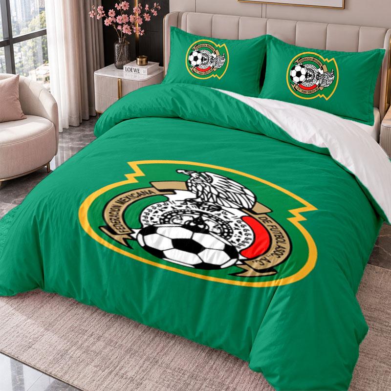 Mexico National Team 3Pcs Bedding Set Duvet Cover With Two Pillowcases For Bedroom Home Decoration
