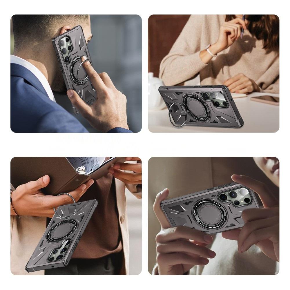 Case for Samsung Galaxy S24 Ultra, Armored with a Stand and a Plate for the Holder, Gray