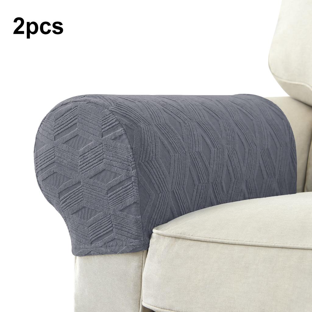 2pcs/set Jacquard Sofa Armrest Covers Stretch Anti-Slip Sofa Arm Slipcover Armchair Protector Dust Cover Home Decoration
