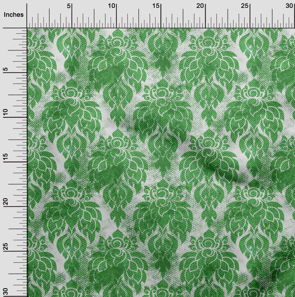 oneOone Bomull Flex Green Stoff Damask Stoff For Sying Trykt Craft Stoff By The Yard 40 tommer