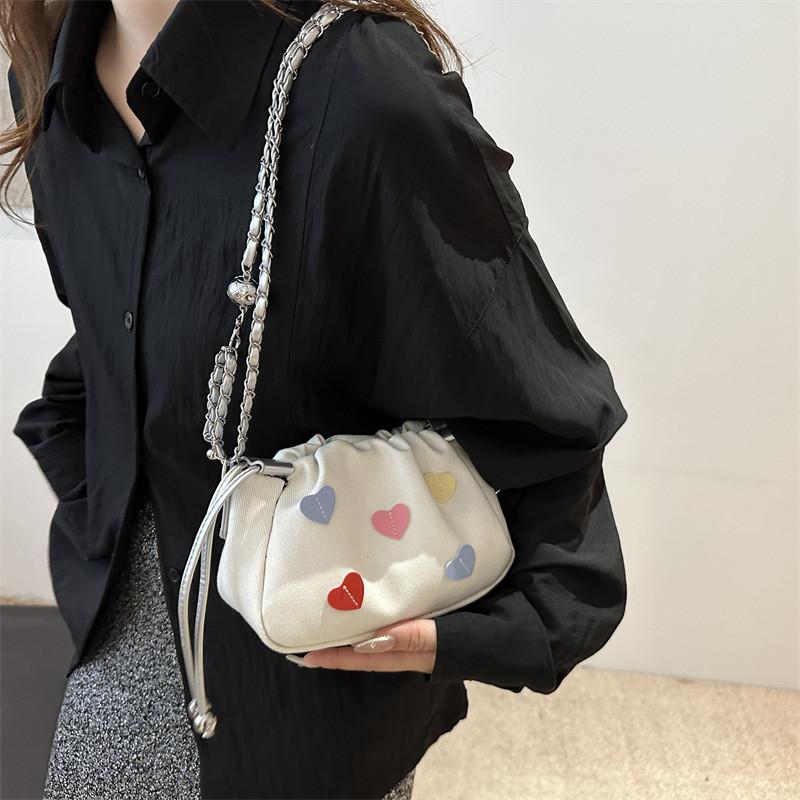 Sac à bandoulière décontracté élégant Été 2024 Tendance Sac seau en toile bleue pour les trajets