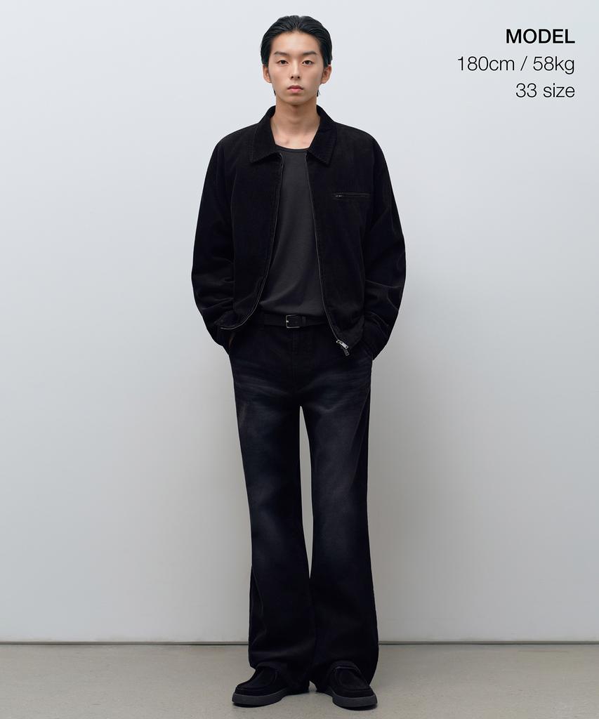 MUSINSA STANDARD Big Brush 11W Corduroy Flare Pants [Black]