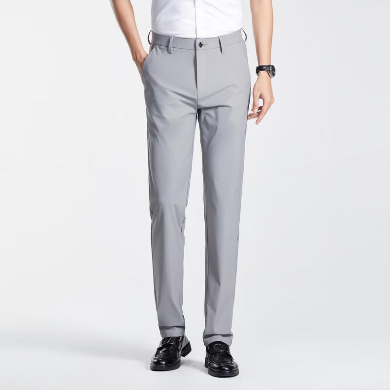 Fengxiao Men's Iron-Free Four-Way Stretch Straight Suit Pants