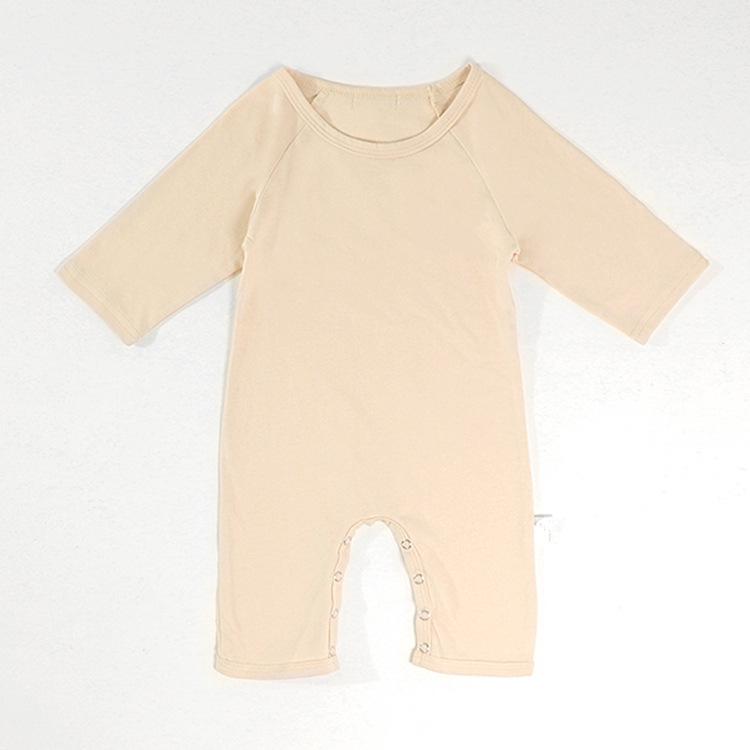 2025 Autumn Korean Baby Solid Color Long Sleeve Bodysuit Romper with Newborn Diaper Cover