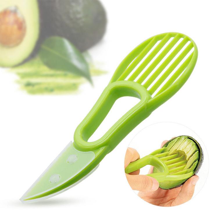1 pz, 3-in-1 affettatrice per avocado karitè corer burro frutta pelapatate separatore di polpa coltello di plastica utensili da cucina per verdure accessorio per la casa
