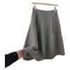 Women's Woolen Floral Bud A-line Skirt - Petite High Waist, Thickened for Autumn/Winter, Slim Umbrella Design