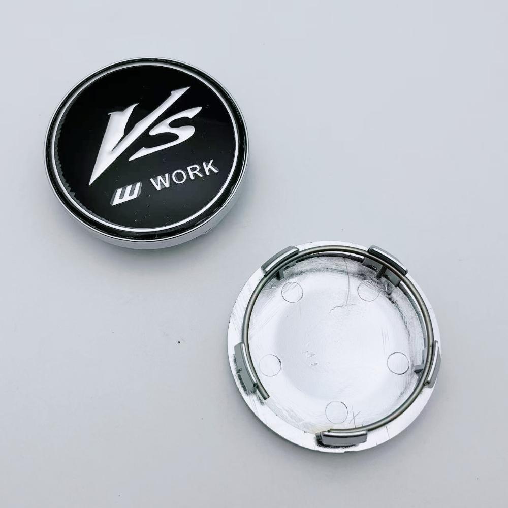 4pcs 58MM (I.D 54MM) VS W Work Logo Emblem Car Wheel Center Caps Car Accessories for Wheels Rim Hub Hubcaps Cnetre Cover Replace