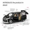 ksgzm1 Large 1/24 Toyota ALPHARD Toy Car Model Alloy Diecast Simulated Sound Light 6 Doors Opened Toy Vehicle Children Gift Stylish Col