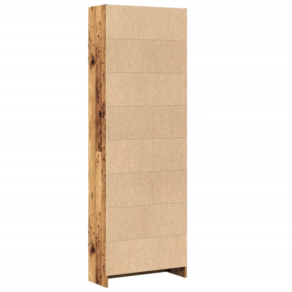 Bookshelf Reclaimed Wood Look 60x24x176 cm Engineered Wood