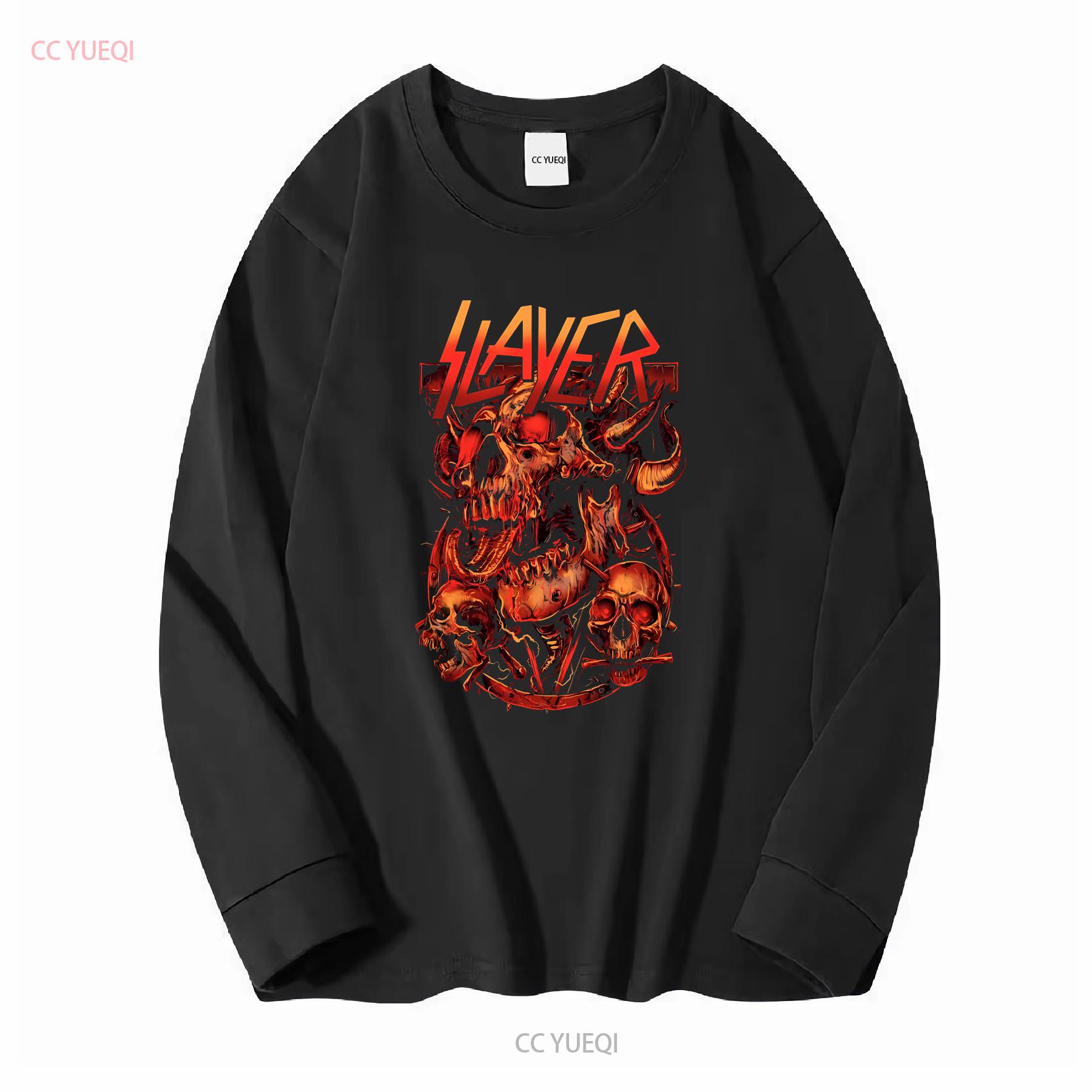 Американская Трэш-метал Музыка Группа Slayer Череп Скелет Концерт Рок Футболка с длинным или коротким рукавом винтажная Стираная Растянутая S