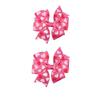 Valentine's Day Heart Bow Hair Clip for Girls - Pink Pattern Hair Accessory