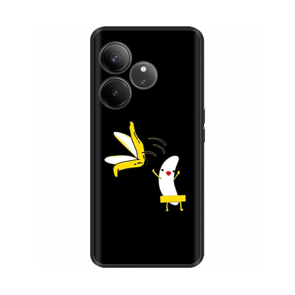 For Realme GT 6 GT 6T Case Black Silicone Luxury Bumper Cute Soft TPU Phone Cases For Realme GT6 5G Cover Shells Coque 6.78''