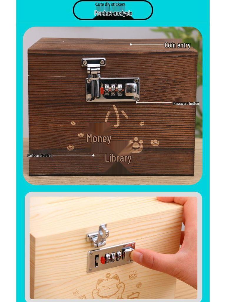 Retro Abschließbare Spardose mit Zahlenschloss - Kreatives Geschenk für Kinder