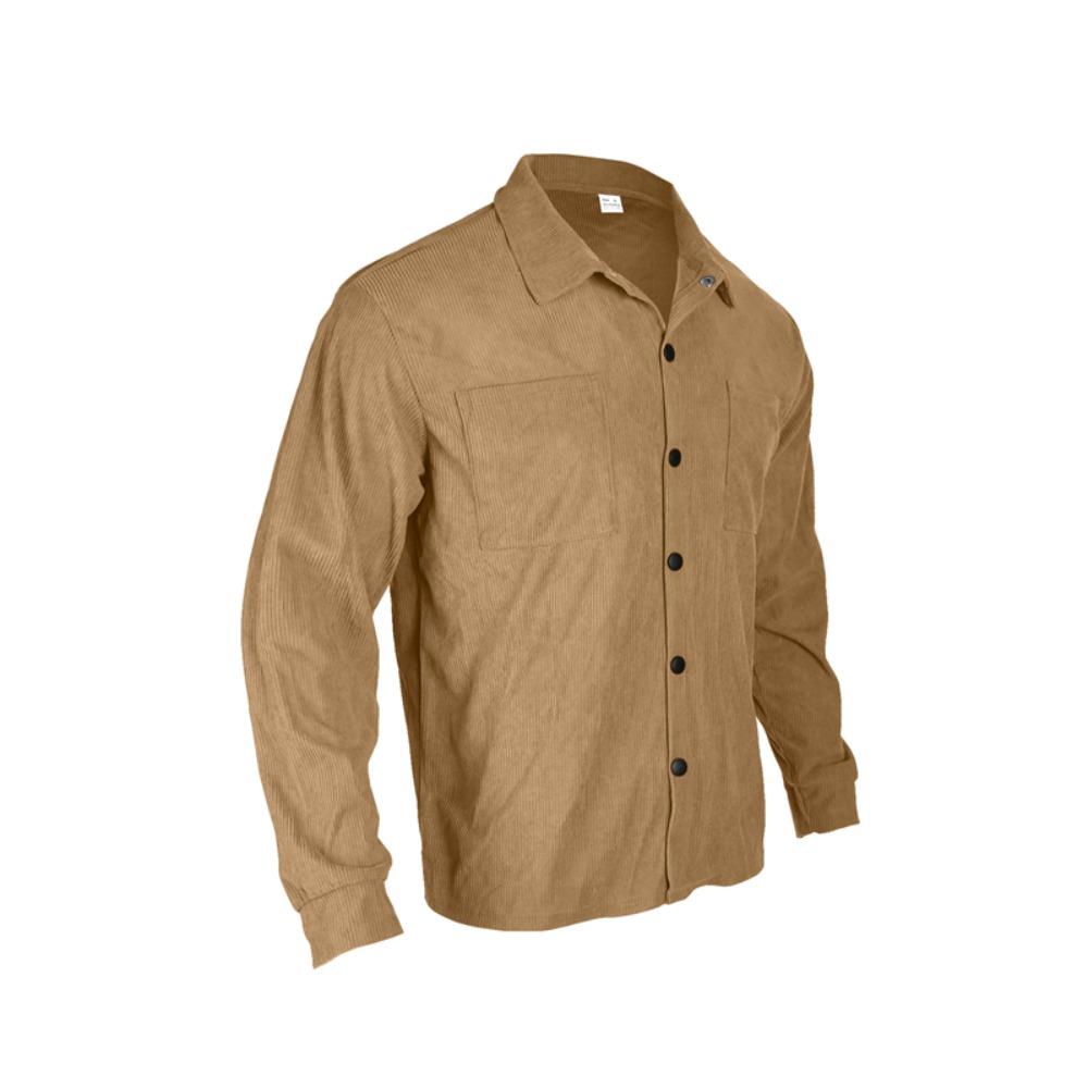 New Spring Autumn Men's Corduroy Shirt Europe Vintage Style Casual Versatile Long Sleeve Workwear Jacket for Men