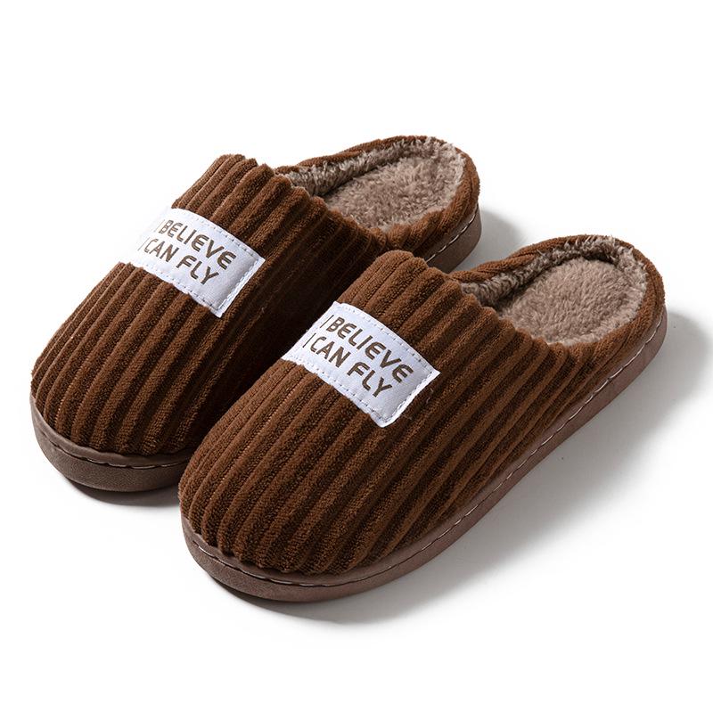 Women's Plush Cotton Slippers: Cozy Indoor Shoes for Autumn and Winter