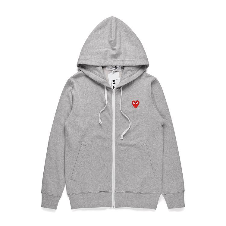 Trendiger Japanischer Herzmuster Reißverschluss Hoodie für Herren & Damen - Herbst/Winter Partnerlook Jacke Extra Large gray