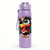 1PC Turkey Bird Fiesta Carnival Print 750ml Color Plastic Sports Water Bottle Leakproof Flip Straw Lid Suitable for Sports Office Home Use