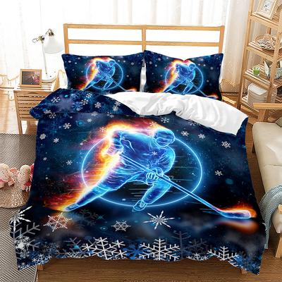 Ice Sports 3D Digital Printing Bed Three-Piece Quilt Cover Kit
