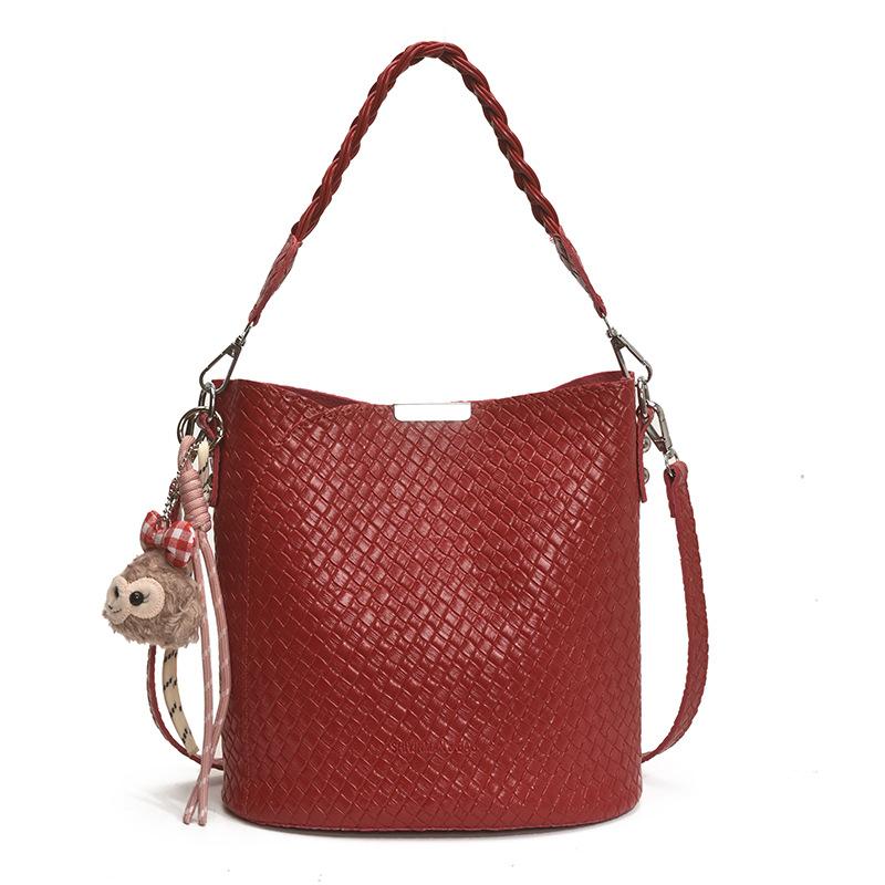 Mode Handtasche Große Kapazität Achseltasche Neue Schultertasche Vielseitige Umhängetasche Einfarbig Eimertasche