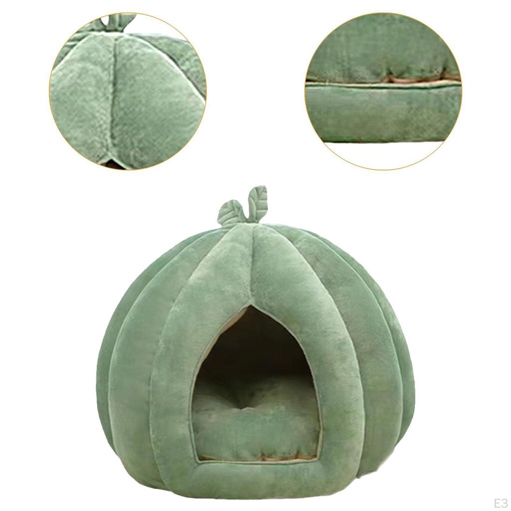Cuib de pisici închis pentru animale de companie, design cu dovleac, pisici și câini de cort detașabil