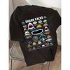 European Sizes Boys' Shark And Marine Life T-Shirt - Short-Sleeve Summer Top Featuring a Shark Face, Labeled Shark Species
