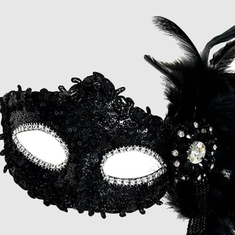 Halloween Costume Mask Feather Mask Masquerade Mask Party Mask Venetians Mask Rhinestones Mask Half Face Mask