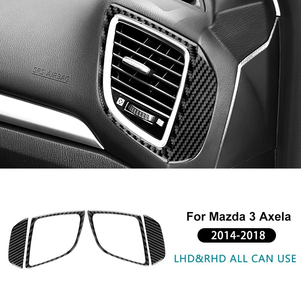 Carbon Fiber Interior Sticker for Mazda 3 Axela 2014-2018 Side Vent Grille Center Console LHD RHD