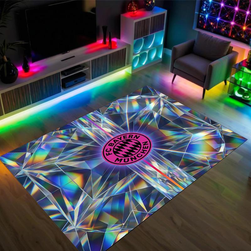 Bayern Munich Design Crystal Velvet Carpet Cozy Non?Slip Printed Rug For Bedroom Living Room Entrance