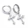 Micro-Inlaid Cross Ins Niche Style Zircon Hip Hop Earrings