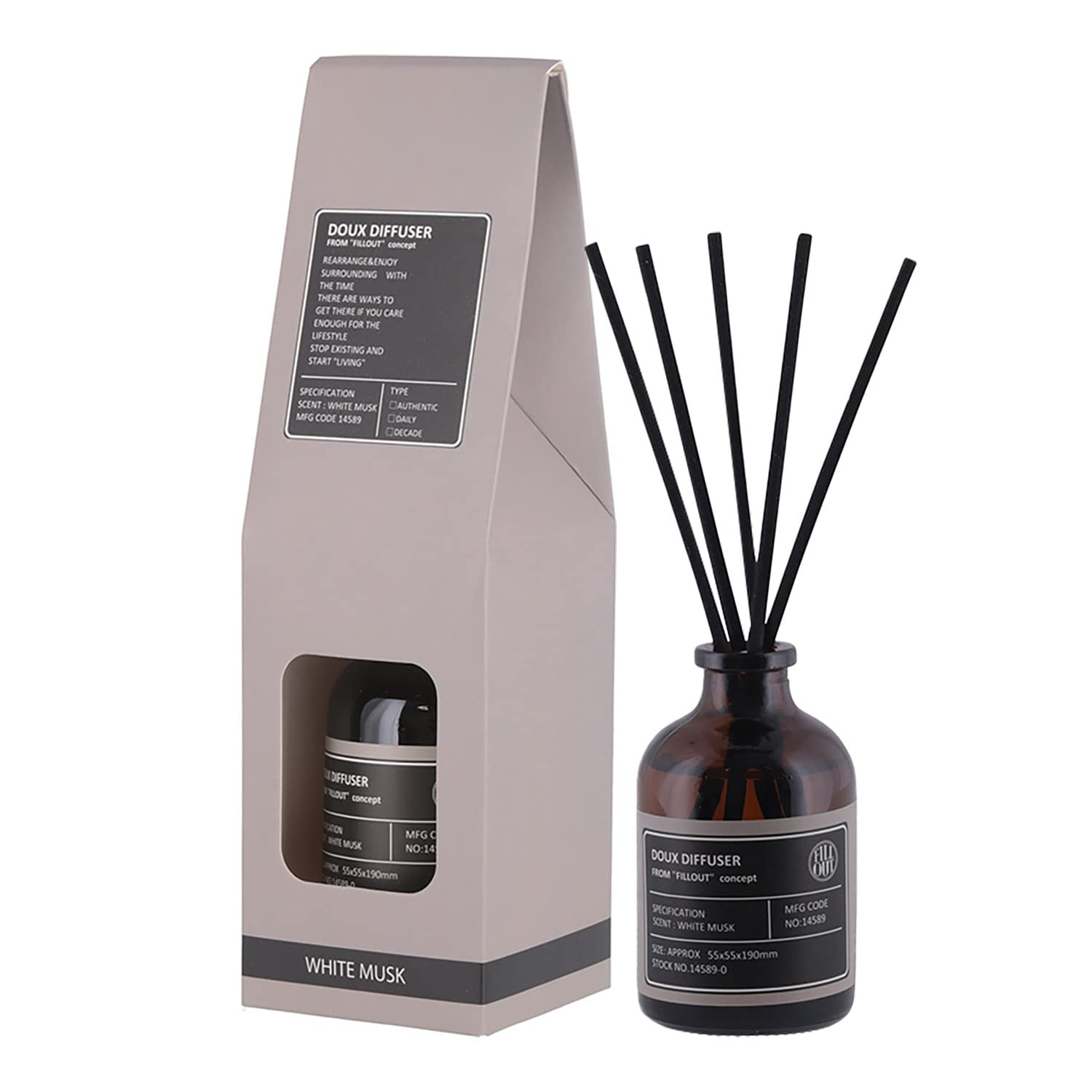 

ALTROSE Fuji Boeki Ароматический диффузор с ротанговыми палочками 50 мл Белый мускус Аромат для комнаты Жасмин Ландыш 14589