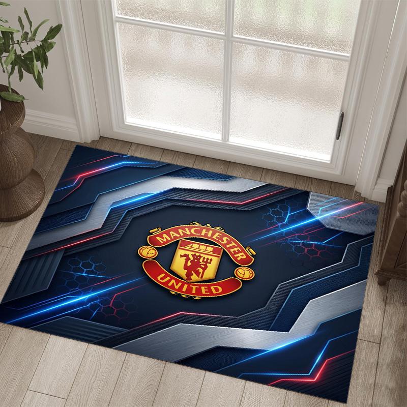 Design Manchester United Křišťálový sametový koberec Útulný Ne?Protiskluzová tištěná předložka do ložnice, obývacího pokoje, předsíně