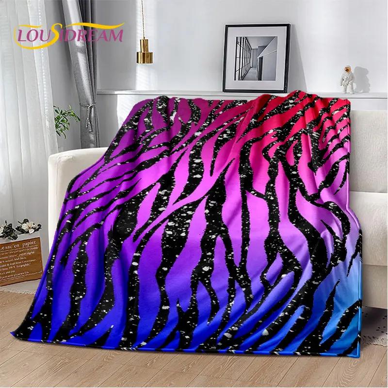 3D Colorful Zebra Pattern Soft Plush Blanket,Flannel Blanket Throw Blanket for Living Room Bedroom Bed Sofa Picnic Office Cover
