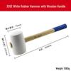 Tengda Solid Wood Handle Rubber Hammer for Tile Installation and Decoration