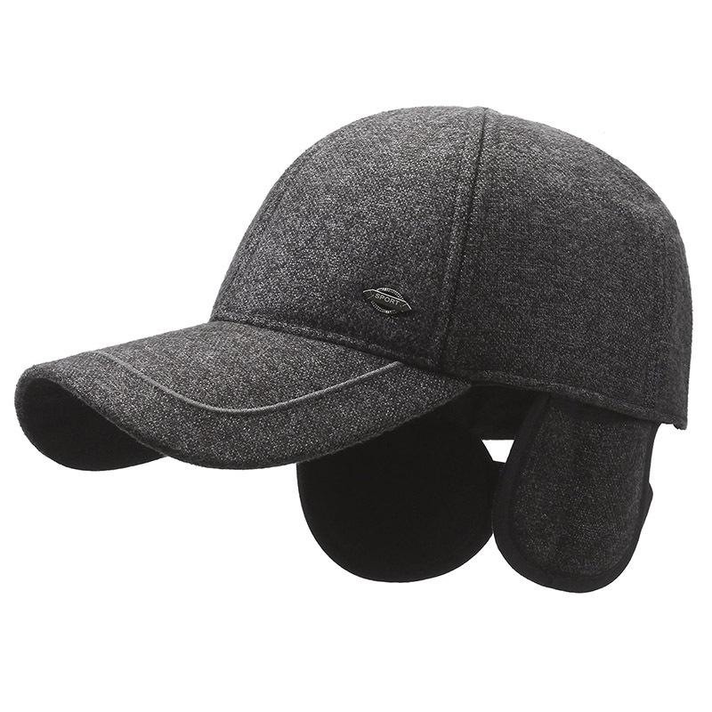 Hat Men'S Baseball Cap Simple Fashion Cap Middle-Aged And Elderly Men'S Outdoor Leisure Warm Ear Hat