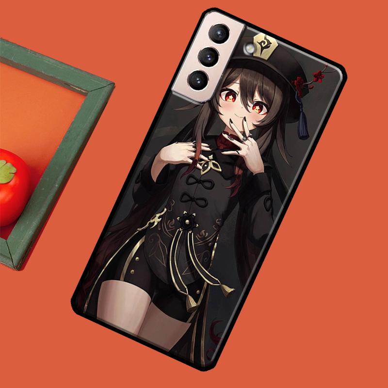Genshin Impact Hutao Soft Case For Samsung Galaxy S23 S22 S21 Ultra Note 20 Note 10 S8 S9 S10 Plus S20 FE Cover