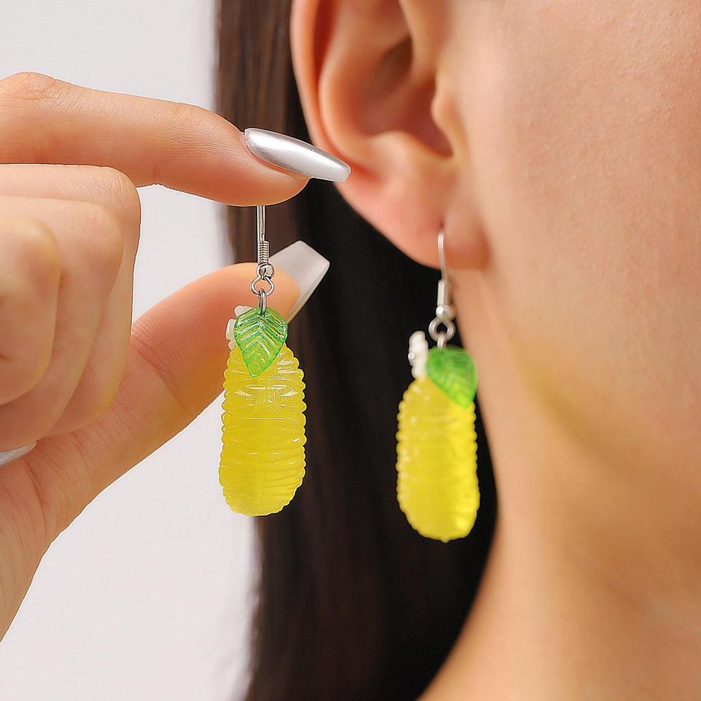 Módní Kreativní Design Sladké Kumquat Oranžové Ovocné Náušnice Pro Ženy