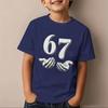 67 Number Print T-Shirt für Kinder Coole Hände Grafik Kurzarm Mode Lässiges Oberteil Lustig 6 7 Memes Mädchen Junge Kleidung Baumwoll-Oberteil