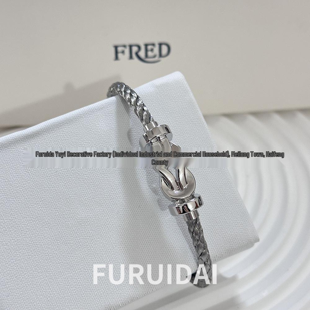 Fei Family Diamond Horseshoe Bracelet: Zodiac-Themed DIY Steel Wire for Couples